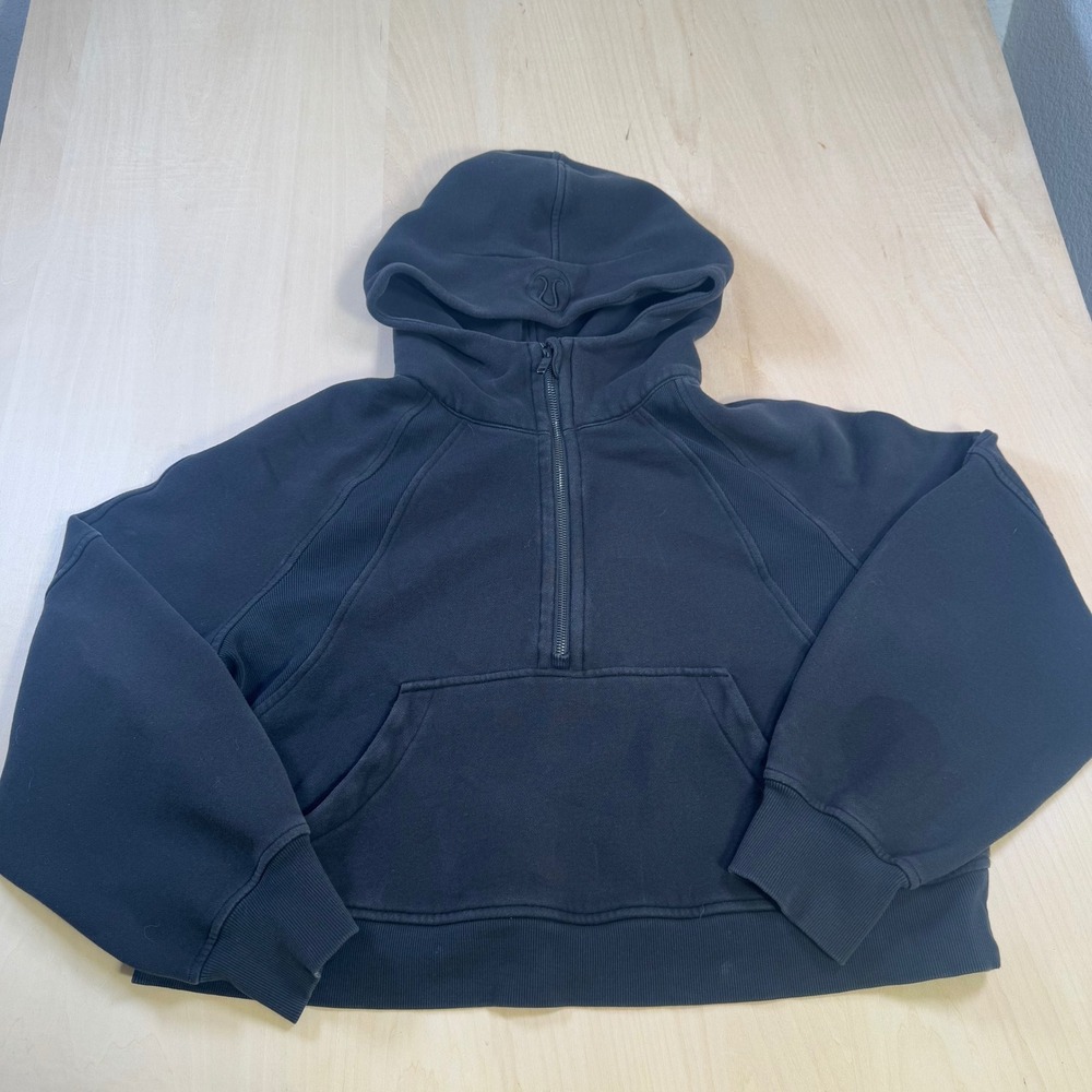 Lululemon Size M / L Scuba Oversized‎ 1/2 Zip Hoodie Submarine Cropped Thumbhole